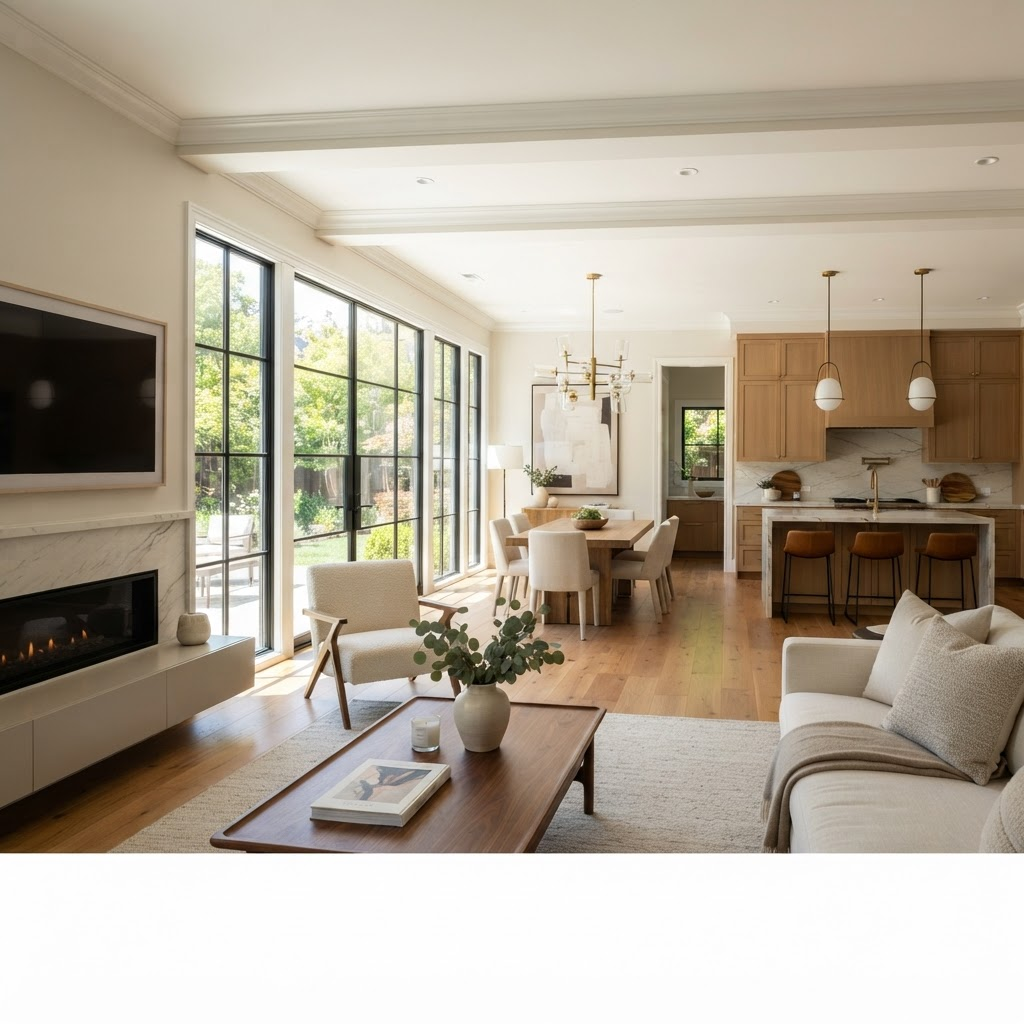 Renovated living room interior